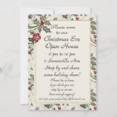 KRW Holly Holiday Custom Party Invitation Kaart (Voorkant)