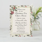 KRW Holly Holiday Custom Party Invitation Kaart (Staand voorkant)