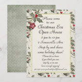 KRW Holly Holiday Custom Party Invitation Kaart (Voorkant / Achterkant)