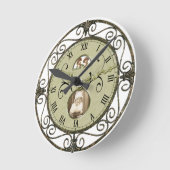 KRW  IJzer Scroll Kijk Roman Numeral Clock Ronde Klok (Hoek)