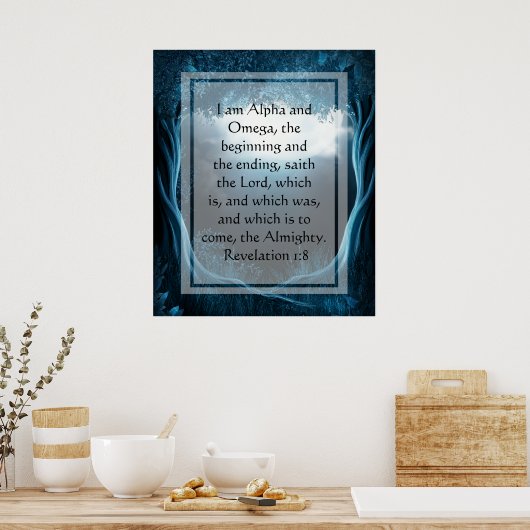 KRW Ik ben de Alpha- en Omega-Poster Poster (Keuken)