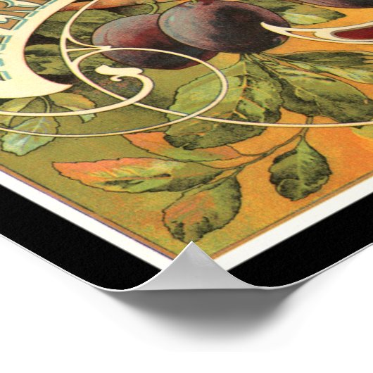 KRW imperial Plums Fruit Crate Label Poster (Hoek)