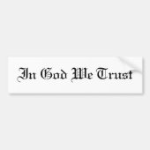 KRW in God We vertrouwen Bumpersticker (Voorkant)