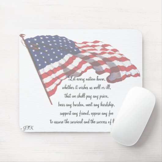 KRW J F Kennedy Quote Mousepad Muismat (Met muis)