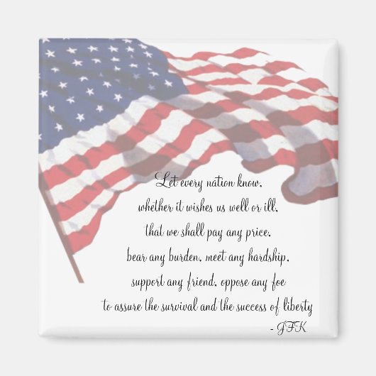 KRW JFK Quote Magnet (Voorkant)