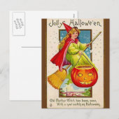 KRW Jolly Halloween Witch Feestdagenkaart (Voorkant / Achterkant)
