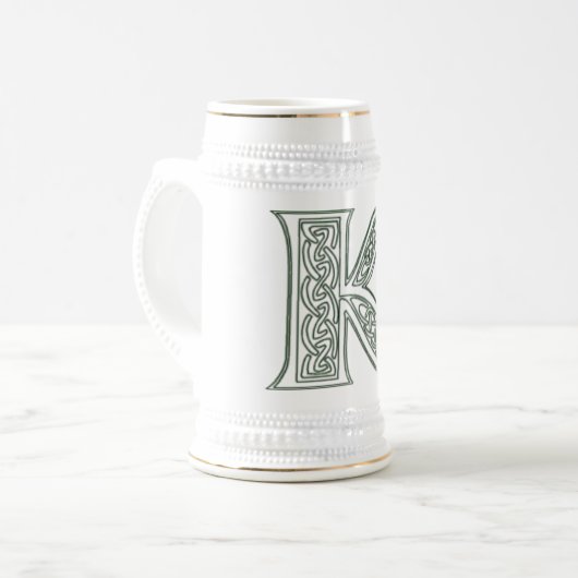 KRW - K - Keltische monogrammed Stein Bierpul (Voorkant links)