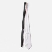 KRW - K - Retro Red Grey Monogrammed Stropdas (Achterkant)