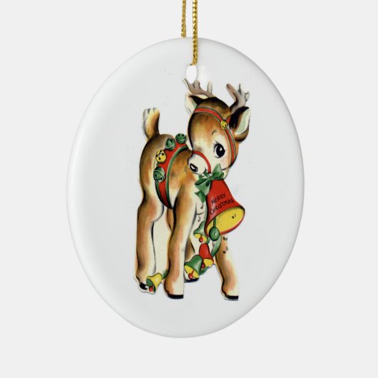 KRW  kerstversiering met renrenrendieren Keramisch Ornament (Rechts)