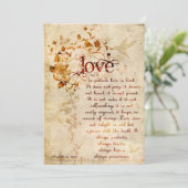 KRW Korintiërs Liefde is: Bruiloft Uitnodiging Ecr (Staand voorkant)