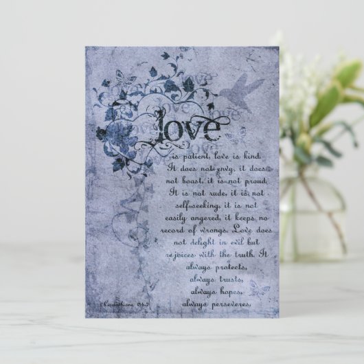 KRW Korintiërs Liefde is: Bruiloft Uitnodiging Mar (Staand voorkant)