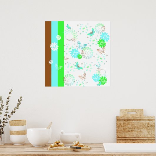 KRW KT's Butterfly Pop Art Fantasy Poster (Keuken)