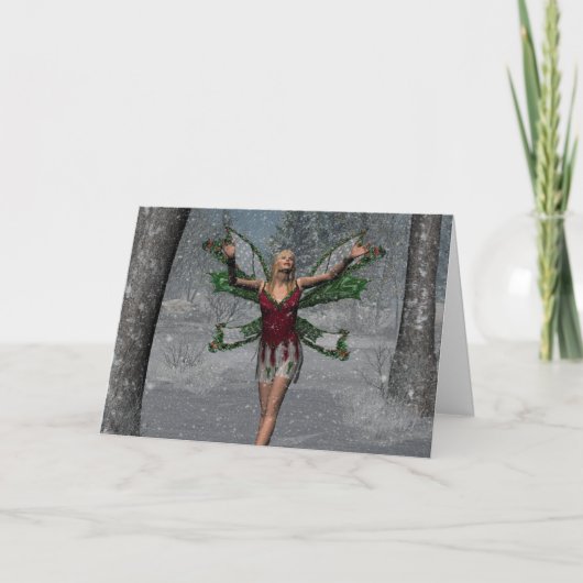KRW laat het sneeuwen Kerst Faery Kaart (Voorkant)