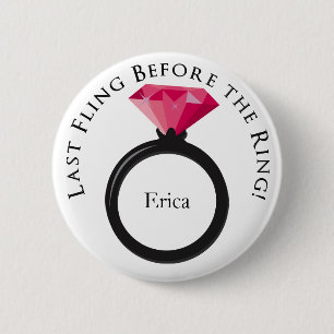 KRW laatste keer gevlogen vóór Ring roze zwarte Ronde Button 5,7 Cm