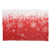 KRW Lacy White Snowflake-kerstrood-Hoesje Kussensloop (Voorkant-Links)