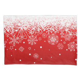 KRW Lacy White Snowflake-kerstrood-Hoesje Kussensloop