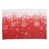 KRW Lacy White Snowflake-kerstrood-Hoesje Kussensloop (Voorkant-Rechts)