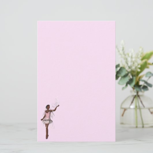 KRW Lana African American Fairy Fantasy Stationery Briefpapier (Staand voorkant)