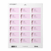 KRW Lana Fairy Fantasy Aangepaste Roze Adres Label (Full Sheet)
