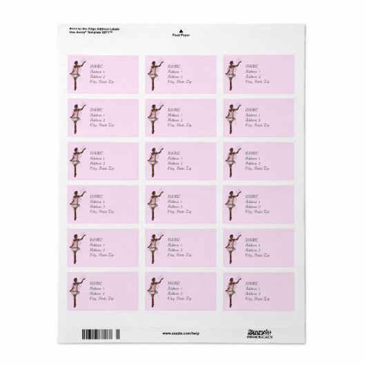 KRW Lana Fairy Fantasy Aangepaste Roze Adres Label (Full Sheet)
