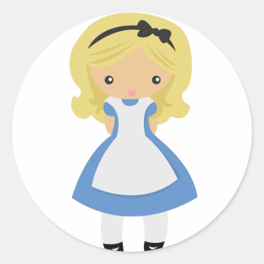 KRW Leuke Alice in Wonderland Ronde Sticker (Voorkant)