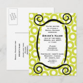 KRW Limoen Circle Douche Uitnodiging Briefkaart (Voorkant / Achterkant)