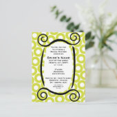 KRW Limoen Circle Douche Uitnodiging Briefkaart (Staand voorkant)