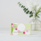 KRW Limoen en roze Stippen Aangepast Visitekaartje (Staand voorkant)