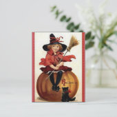 KRW Little Witch  Halloween Briefkaart (Staand voorkant)