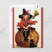 KRW Little Witch  Halloween Briefkaart (Voorkant / Achterkant)