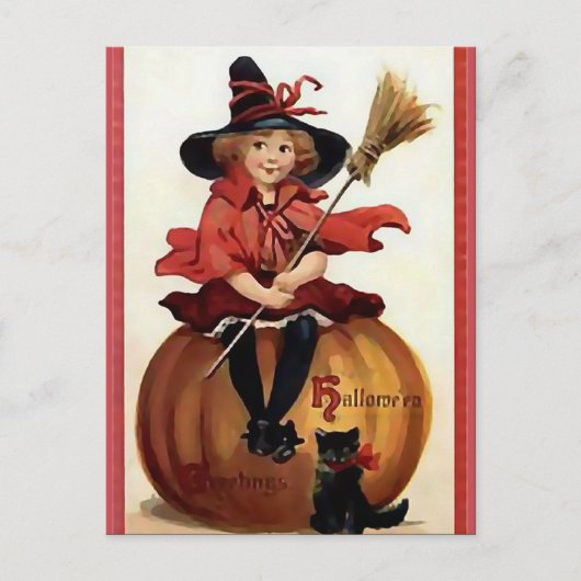 KRW Little Witch  Halloween Briefkaart (Voorkant)