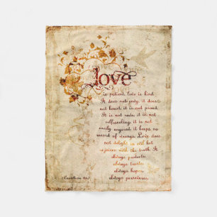 KRW Love is Corinthians Bible Quote Blanket Fleece Deken