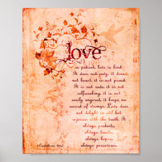 KRW Love is Patiëntencorinthians Bible Quote Poste Poster