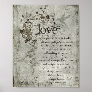 KRW Love is Patiëntencorinthians Bible Quote Poste Poster