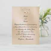 KRW Love Swans Custom Wedding Invitation Kaart (Staand voorkant)