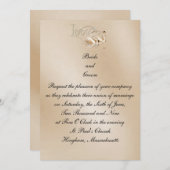 KRW Love Swans Custom Wedding Invitation Kaart (Voorkant / Achterkant)