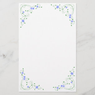 KRW Lovely Blue Floral Stationery Briefpapier