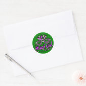 KRW Mardi Gras Masker en Kralen Ronde Sticker (Envelop)