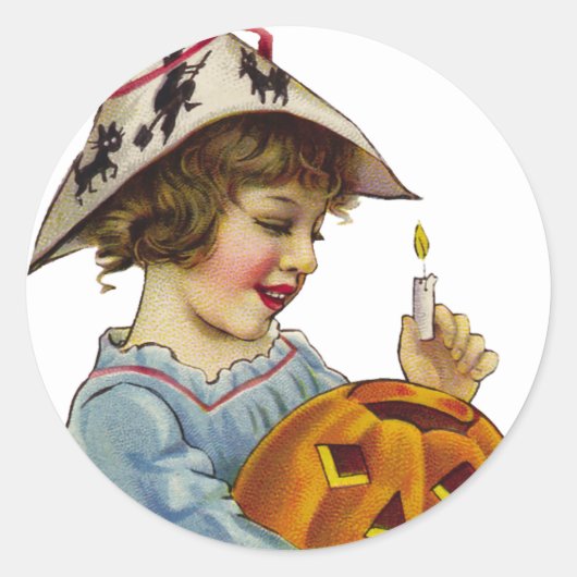 KRW Meisje en Jack O' Lantern Sticker (Voorkant)