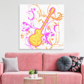 KRW Meisjes Rock Gitaar Grunge Canvas Afdruk (Insitu (Woonkamer))