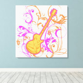 KRW Meisjes Rock Gitaar Grunge Canvas Afdruk (Insitu (Houten vloer))