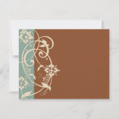 KRW Modern Brown and Blue Floral Wedding Kaart (Achterkant)
