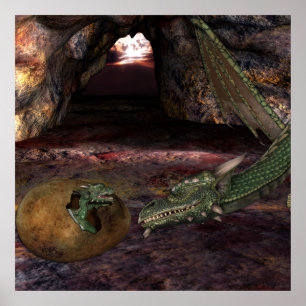 KRW moeder en kind Dragon Fantasy Poster