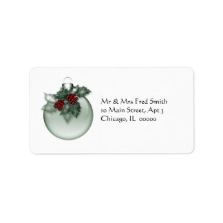 KRW Mooie Xmas Ornament met Holly Adres Label
