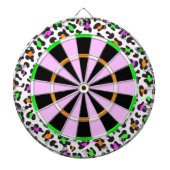 KRW Neon Leopard Print Girly Dartboard Dartbord (Voorkant)