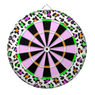 KRW Neon Leopard Print Girly Dartboard Dartbord