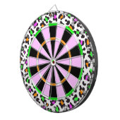 KRW Neon Leopard Print Girly Dartboard Dartbord (Voorkant Rechts)
