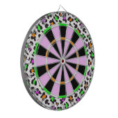 KRW Neon Leopard Print Girly Dartboard Dartbord (Voorkant Links)