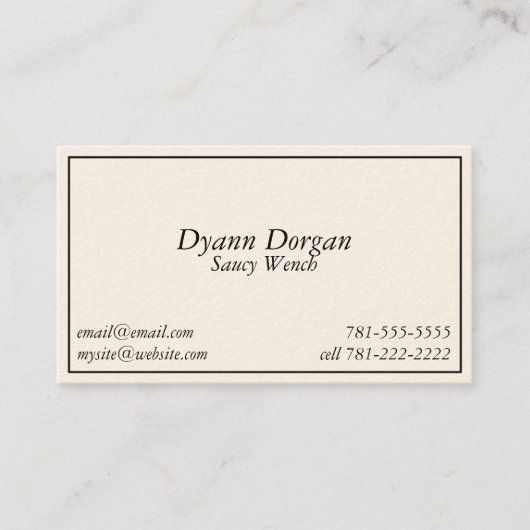 KRW Novelty Joke Saucy Wench Visitekaartje (Voorkant)