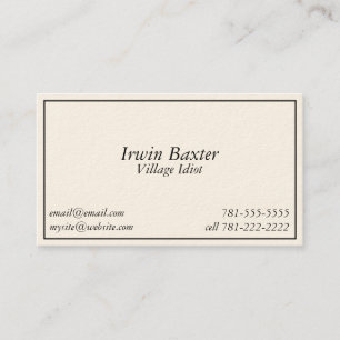 KRW Novelty Joke Village Idiot Bus Card Visitekaartje